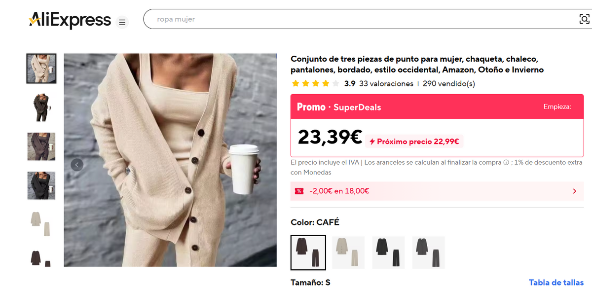 Brumelle Three Piece Knit Set - referencia AliExpress