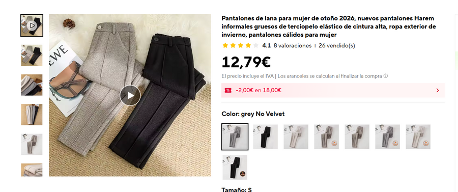 Brumelle Winter Tailored Pants - referencia AliExpress