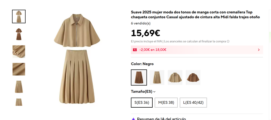 Brumelle Zip Midi Set - referencia AliExpress